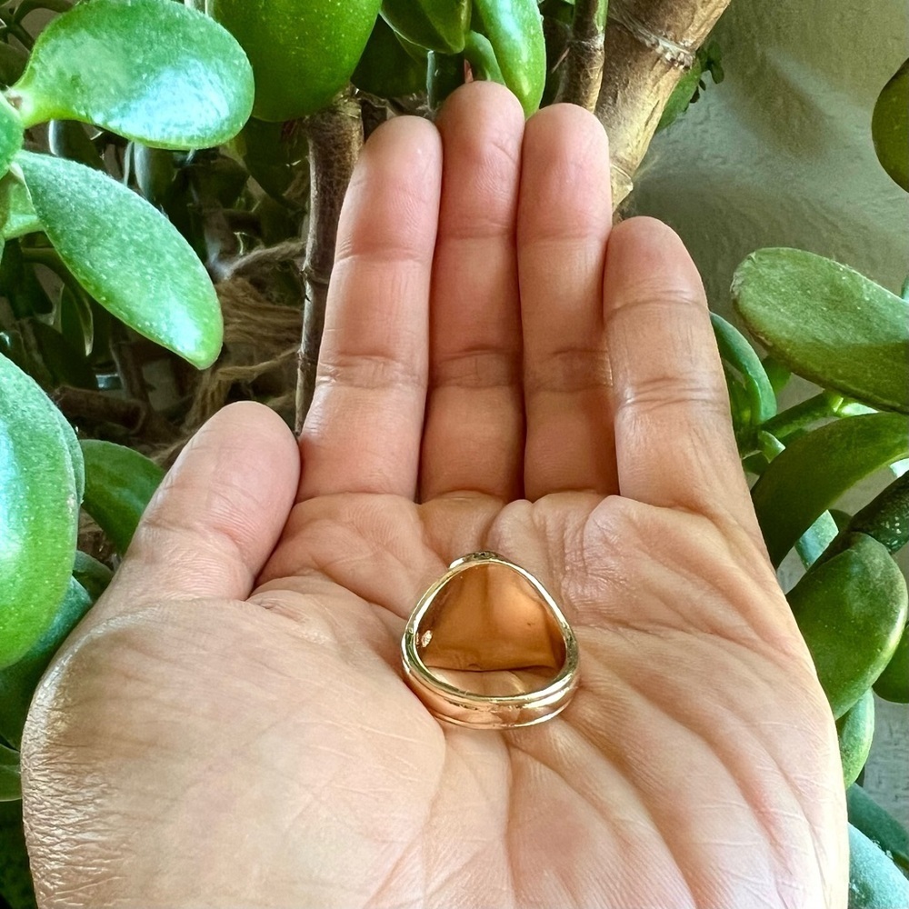 Peach Jewel Gold-Plated Ring - Picture 2 of 2